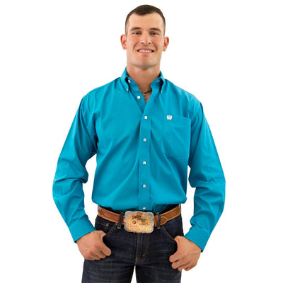 Cinch Mens Solid Teal Shirt - MTW1103800-TEA