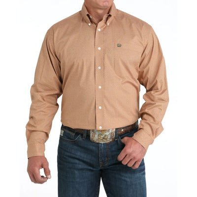 Cinch Mens Stretch Classic Fit Western Shirt Brown - MTW1105980-BRN
