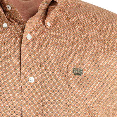 Cinch Mens Stretch Classic Fit Western Shirt Brown - MTW1105980-BRN