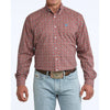 Cinch Mens Stretch Classic Fit Western Shirt Red - MTW1106097-RED