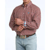 Cinch Mens Stretch Classic Fit Western Shirt Red - MTW1106097-RED