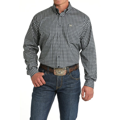 Cinch Mens Stretch Geometric Print Shirt