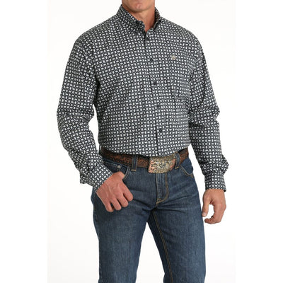 Cinch Mens Stretch Geometric Print Shirt