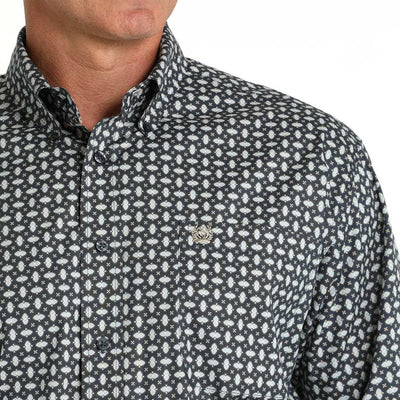 Cinch Mens Stretch Geometric Print Shirt