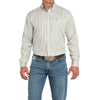 Cinch Mens Striped Button Down Shirt Cream