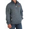 Cinch Mens Sweater Knit Blue Fleece