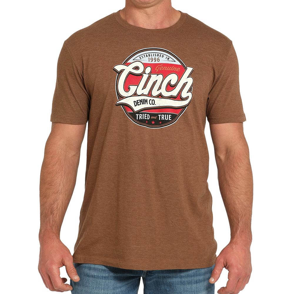 Cinch Mens Tried and True T-Shirt Brown Heather