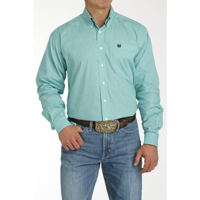 Cinch Mens Turquoise Western Shirt