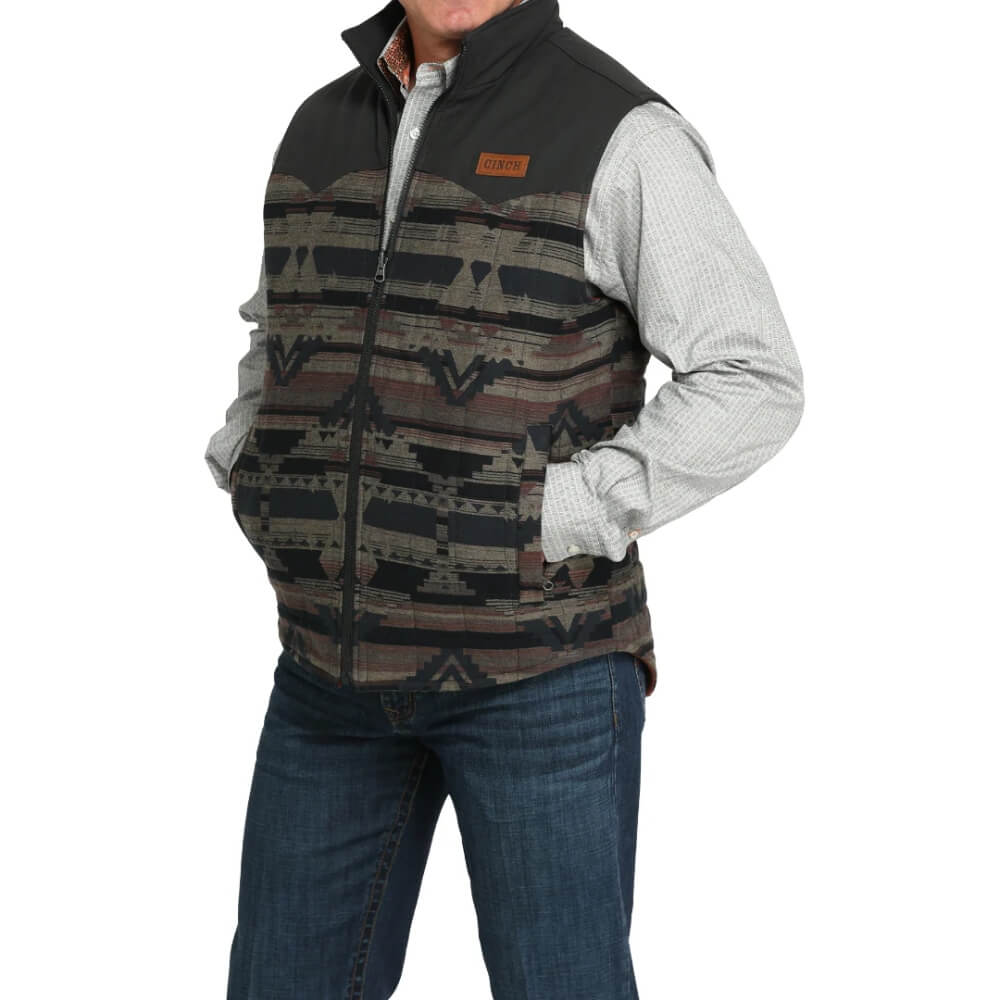 Cinch Mens Aztec Reversible Zip Vest