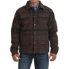 Cinch Mens Western Stripe Snap Trucker Jacket Brown - MWJ1921006-BRN