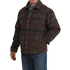 Cinch Mens Western Stripe Snap Trucker Jacket Brown - MWJ1921006-BRN
