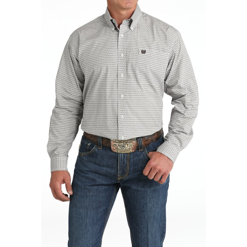 Cinch Mens White Button-Down Western Shirt