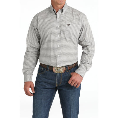 Cinch Mens White Button-Down Western Shirt