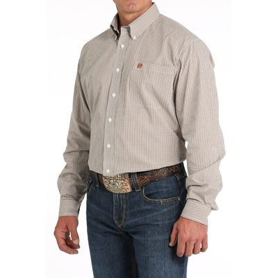 Cinch Mens White Plaid Western Shirt