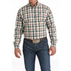 Cinch Mens White Plaid Western Shirt