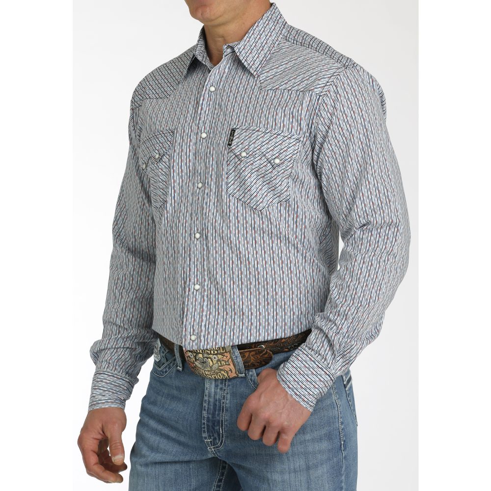 Cinch Mens White Snap Shirt