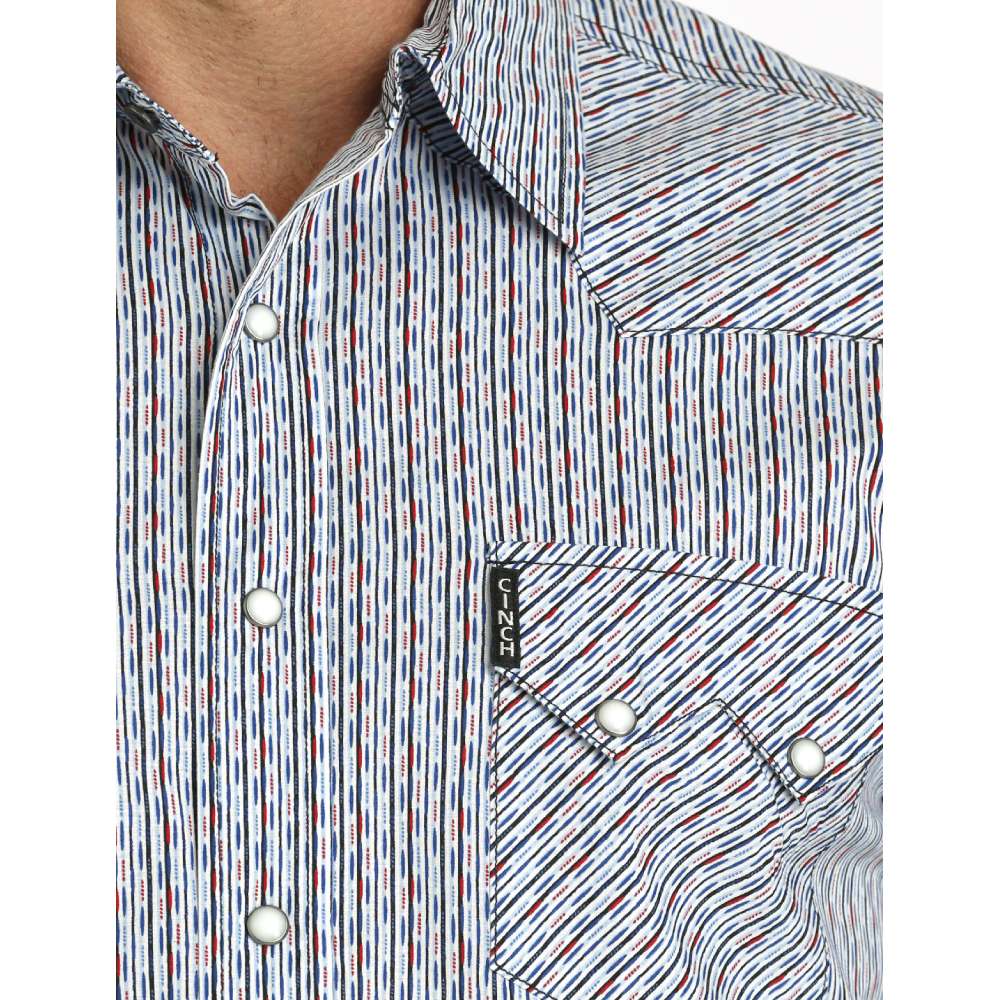 Cinch Mens White Snap Shirt