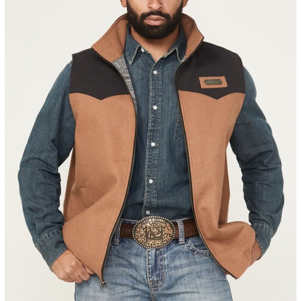 Cinch Mens Wooly Concealed Carry Vest Brown - MWV1543014-BRN