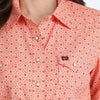 Cinch Womens Geometric Long Sleeve Shirt Coral - MSW9206007-COR