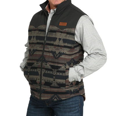 Cinch Mens Aztec Reversible Zip Vest Brown - MWV1576005-BRN