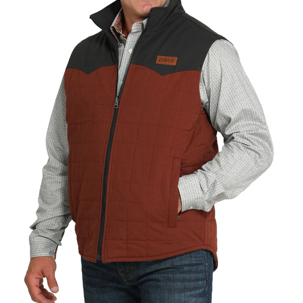 Cinch Mens Aztec Reversible Zip Vest Brown - MWV1576005-BRN