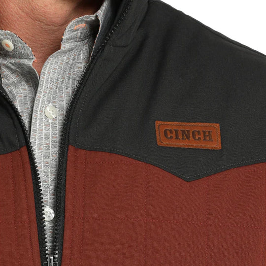 Cinch Mens Aztec Reversible Zip Vest Brown | Western Yokes