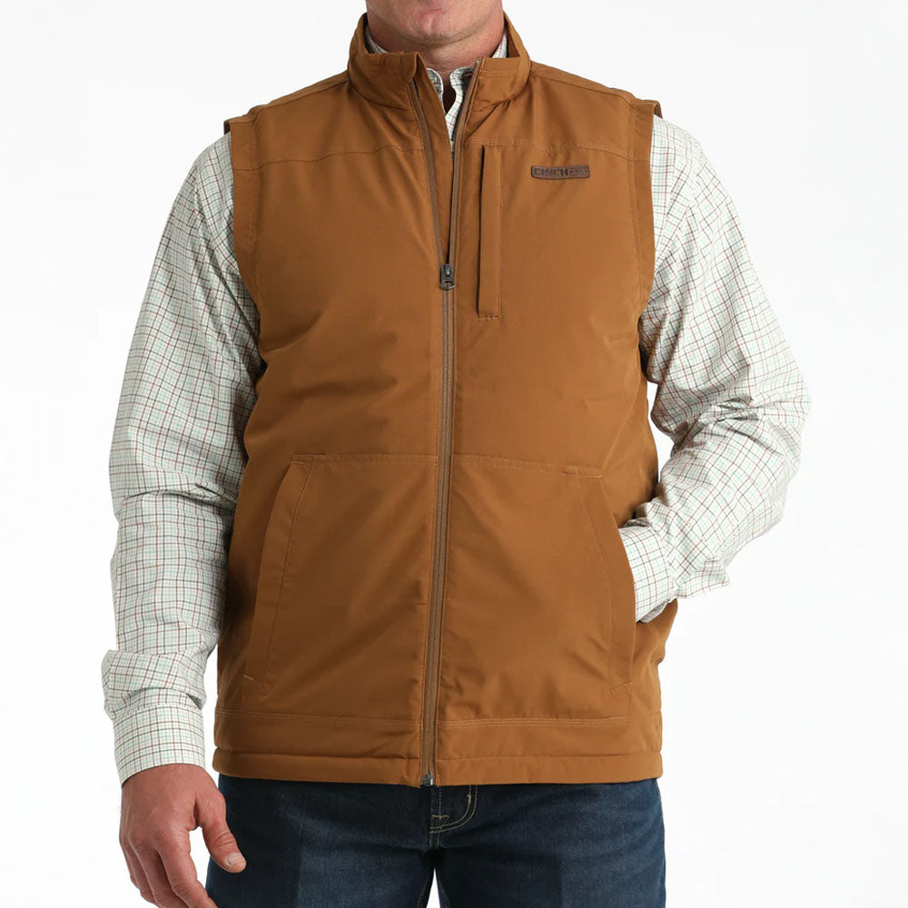 Cinch Mens Canvas Quilted Polyfill Lined Vest Brown - MWV1927002-BRN