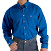 Cinch Mens FR Solid Blue Button Down Shirt
