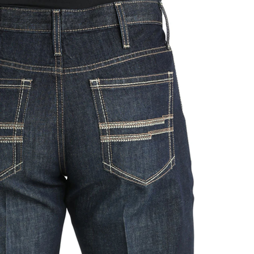 Cinch Mens Relaxed Fit White Label Jeans Dark Stonewash - MB92834057-IND