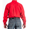 Cinch Mens Long Sleeve Button Down Solid Western Shirt Red - MTW1103313-RED