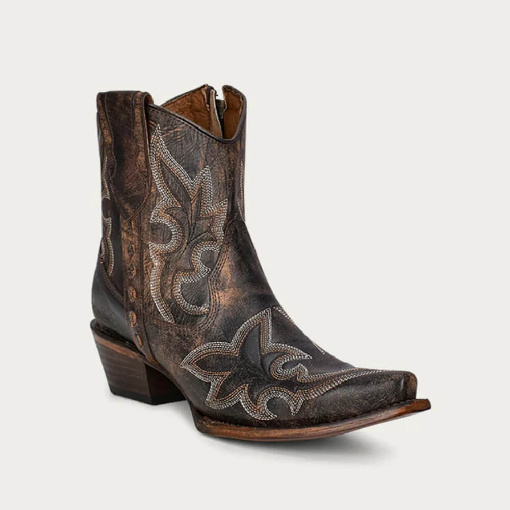 Circle G Corral Womens Black & Brown Zipper Western Boots - L5917
