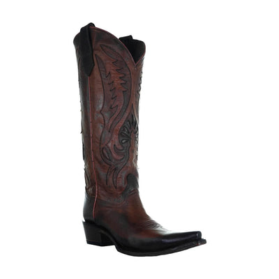 Circle G Corral Womens Bronze Inlay Embroidered Western Boots Brown - L6085