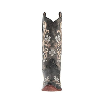 Circle G Corral Womens Floral Cowboy Boots Distressed Black - L5175
