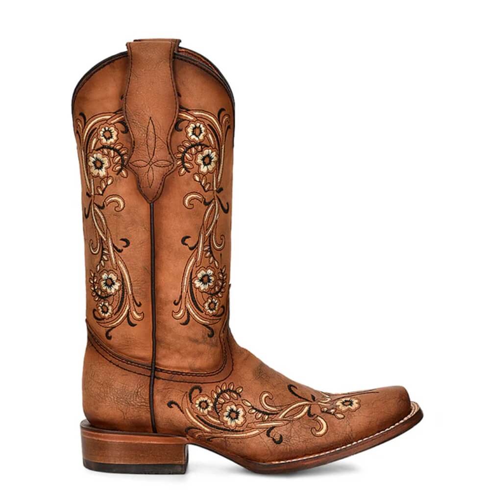 Circle G Corral Womens Floral Cowboy Boots Sand - L2063