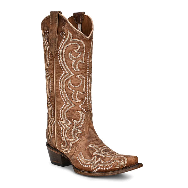 Circle G Corral Womens Sequin Embroidery Cowboy Boots Brown - L5893