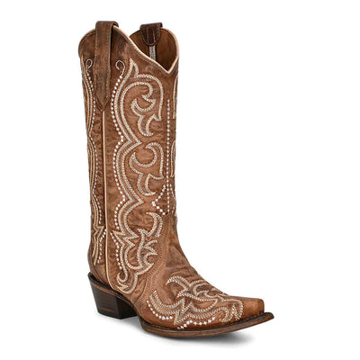 Circle G Corral Womens Sequin Embroidery Cowboy Boots Brown - L5893