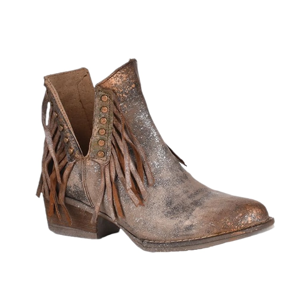 Corral Circle G Womens Brown Studs & Fringe Western Boots