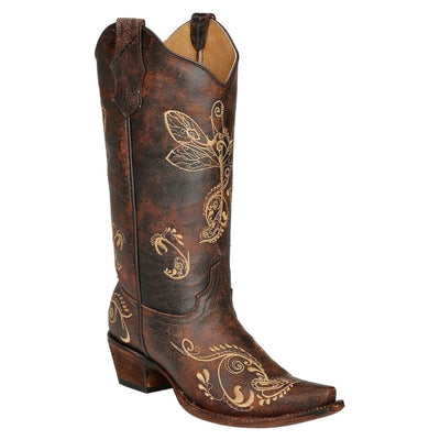Corral Circle G Womens Dragonfly Embroidered Western Boots