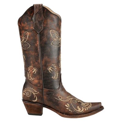 Corral Circle G Womens Dragonfly Embroidered Western Boots