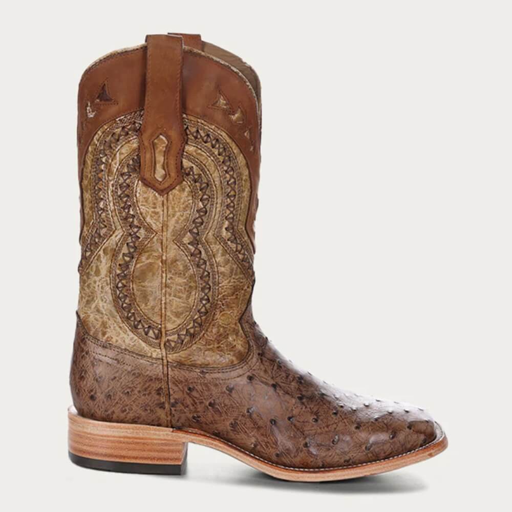 Corral Mens Ostrich Square Toe Cowboy Boots