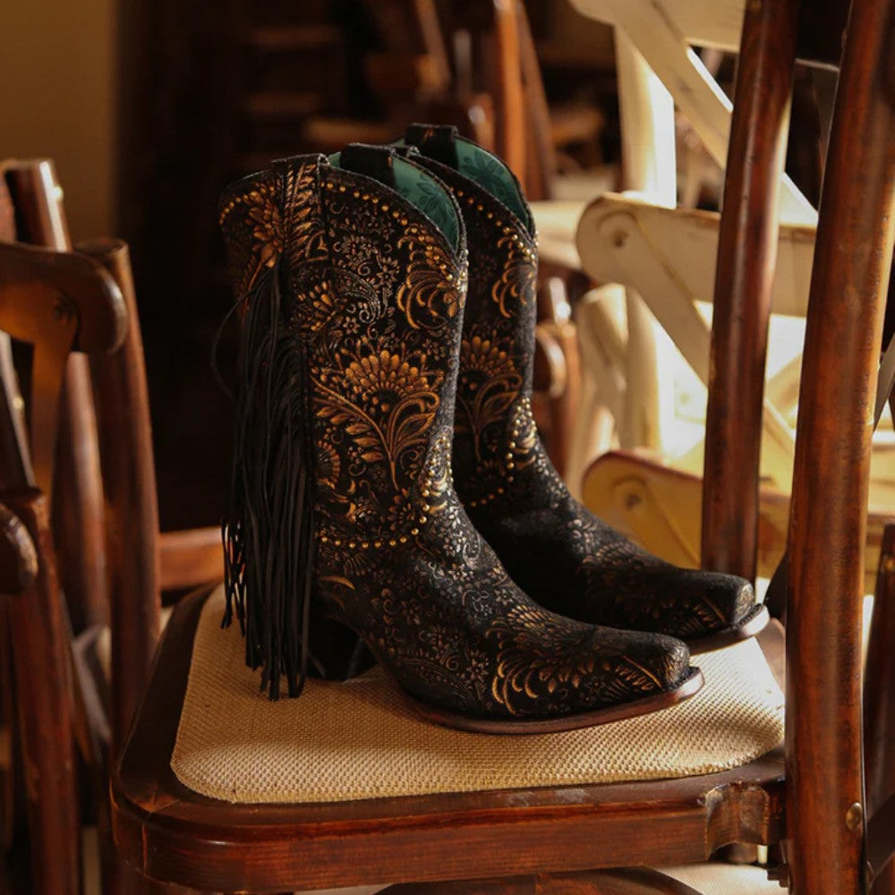 Corral Womens Black Suede Western Boots - A4492