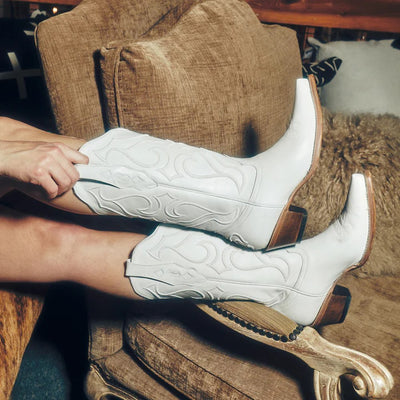 Corral Womens Classic White Western Boots - Z5046