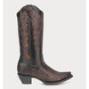 Corral Womens Western Floral Embroidery Cowboy Boots Black/Honey - A4801