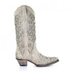 Corral Womens White Glitter Inlay And Crystals Western Wedding Boots - A3322