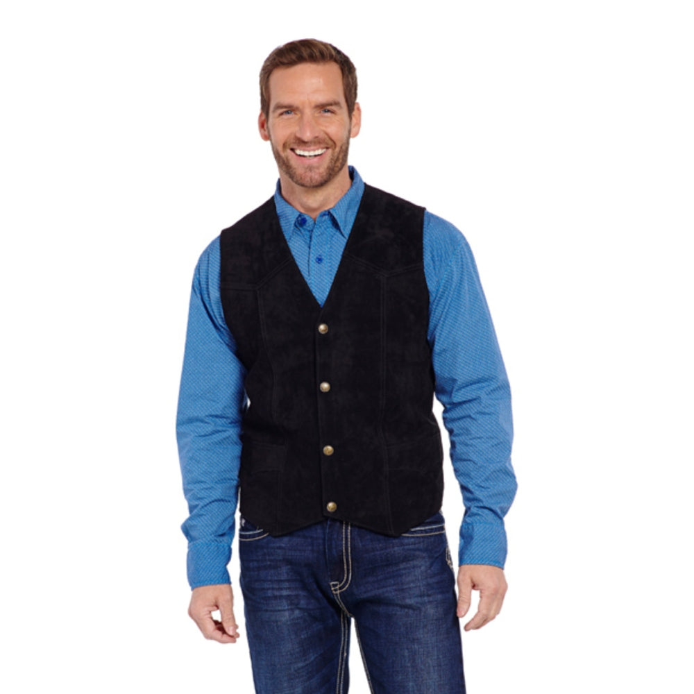 Cripple Creek Mens Suede Leather Vest In Black - Shop Now Cripple Creek Mens Suede Leather Vest In Black - Shop Now