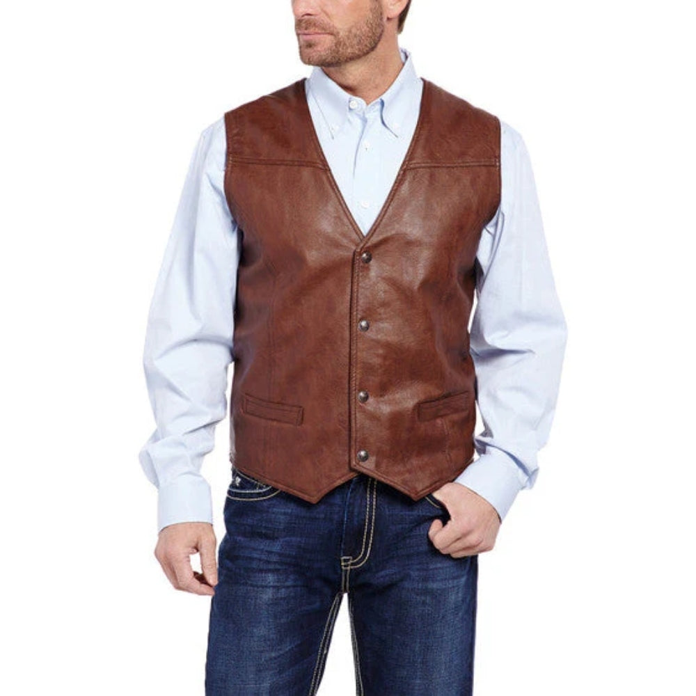 Cripple Creek Mens Faux Leather Vest