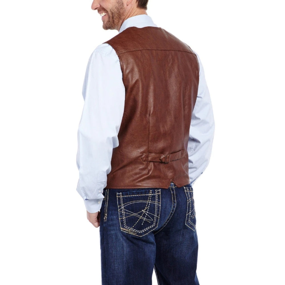 Cripple Creek Mens Faux Leather Vest - CW1239-35