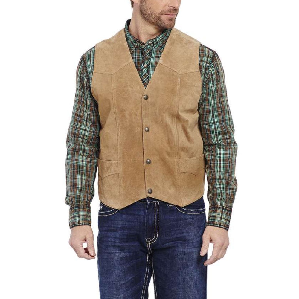 Cripple Creek Mens Leather Light Brown Vest - ML3061-24