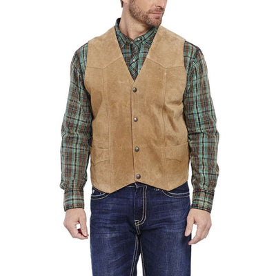 Cripple Creek Mens Leather Light Brown Vest - ML3061-24