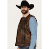 Cripple Creek Mens Sherpa Lined Leather Vest Brown - ML5063-94